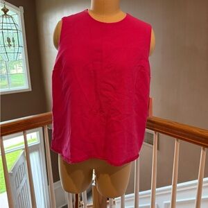 NWT- Victoria Beckham- Sleeveless Pink Top w/ fringe detailing- SZ XL